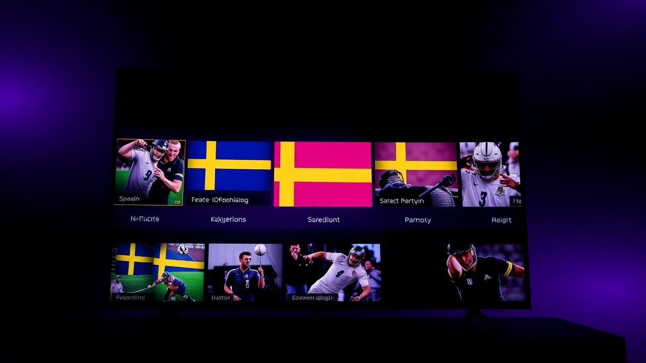 IPTV bäst i test 2026 — modern TV som visar flera svenska kanaler
